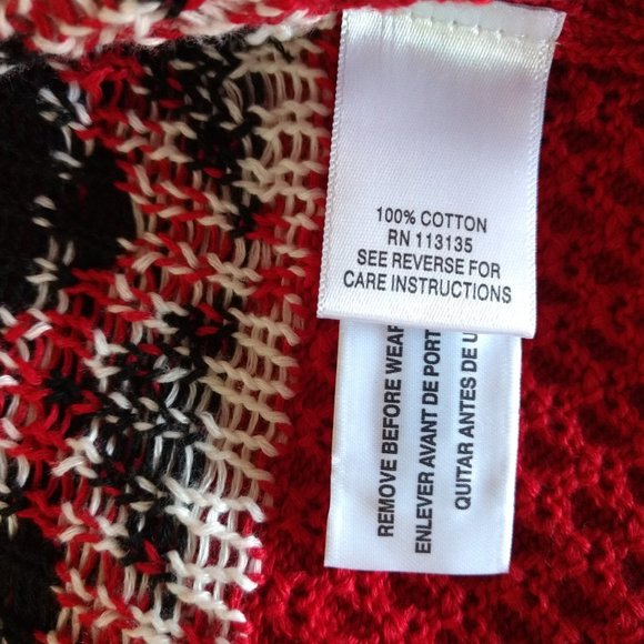 BRECKENRIDGE Sweater Cardigan Women's L Red Fair‎ Isle Full Zip Nordic Snowflake - Picture 11 of 14